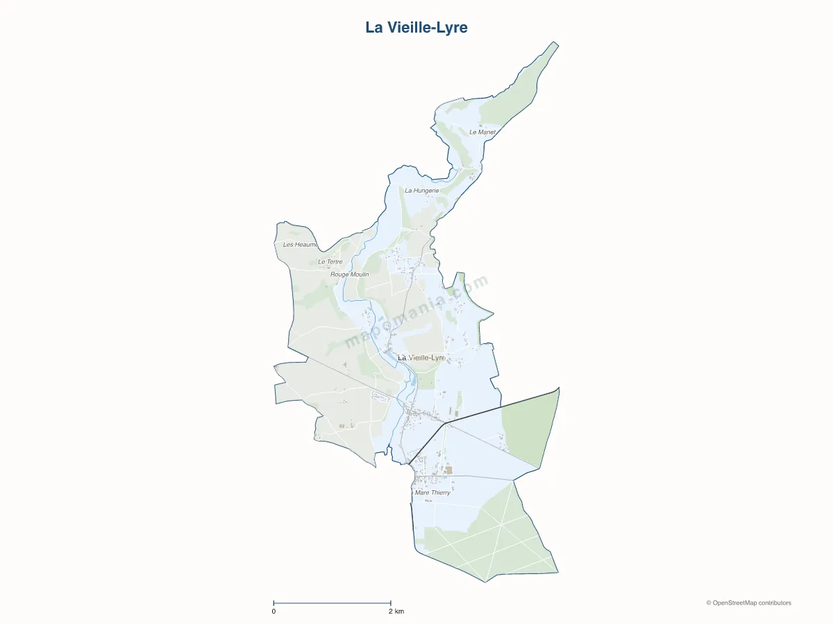 Carte de La Vieille-Lyre à personnaliser