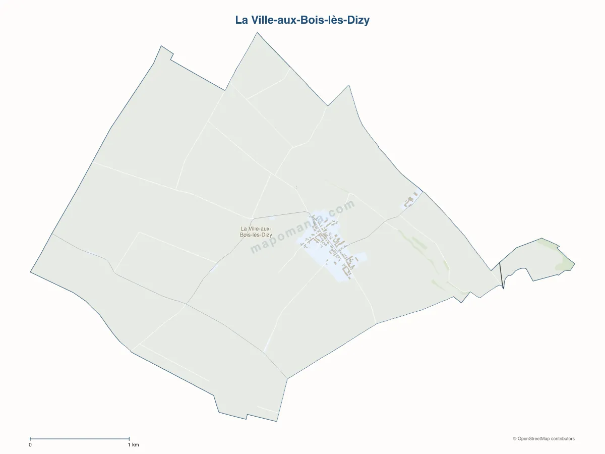 Carte de La Ville-aux-Bois-lès-Dizy à personnaliser