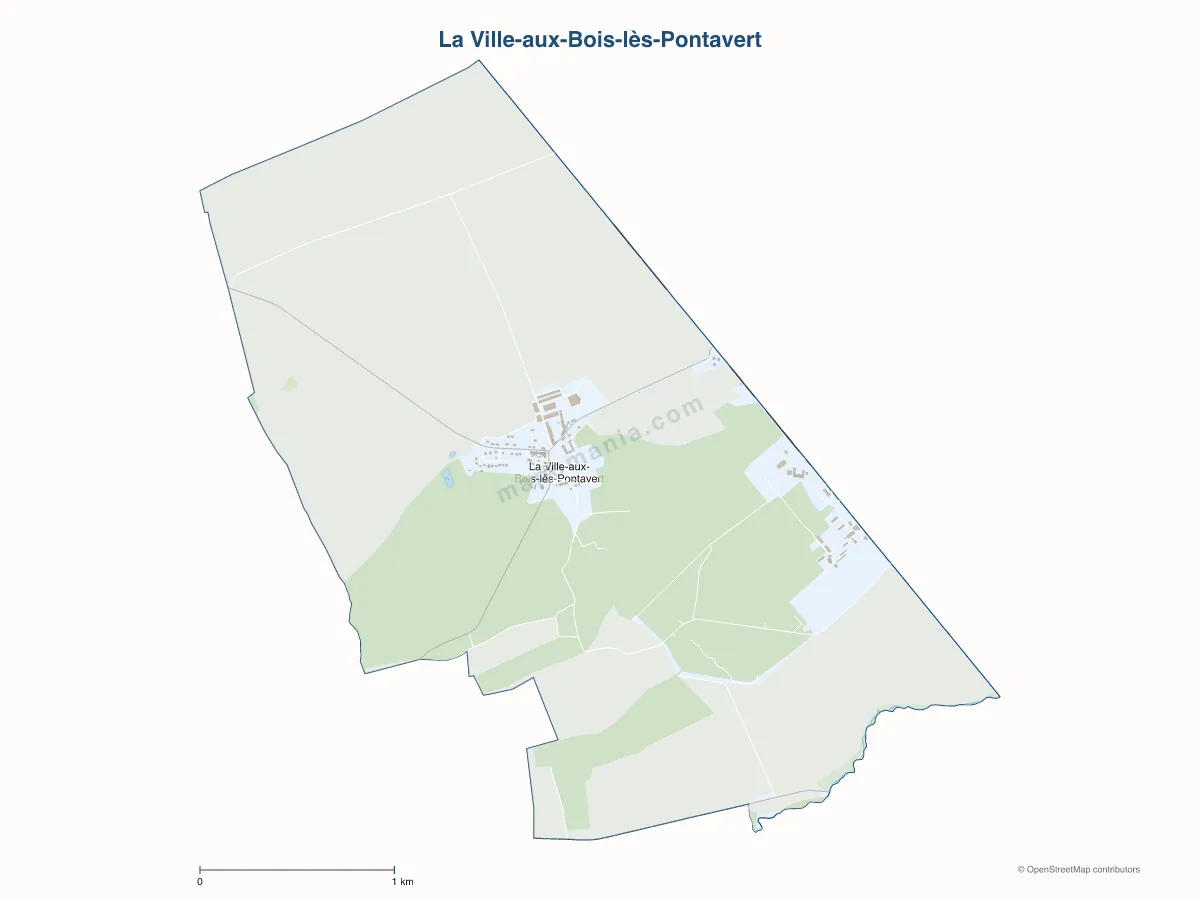 Carte de La Ville-aux-Bois-lès-Pontavert à personnaliser