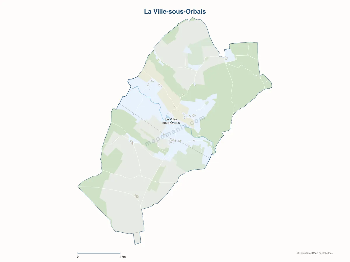 Carte de La Ville-sous-Orbais à personnaliser