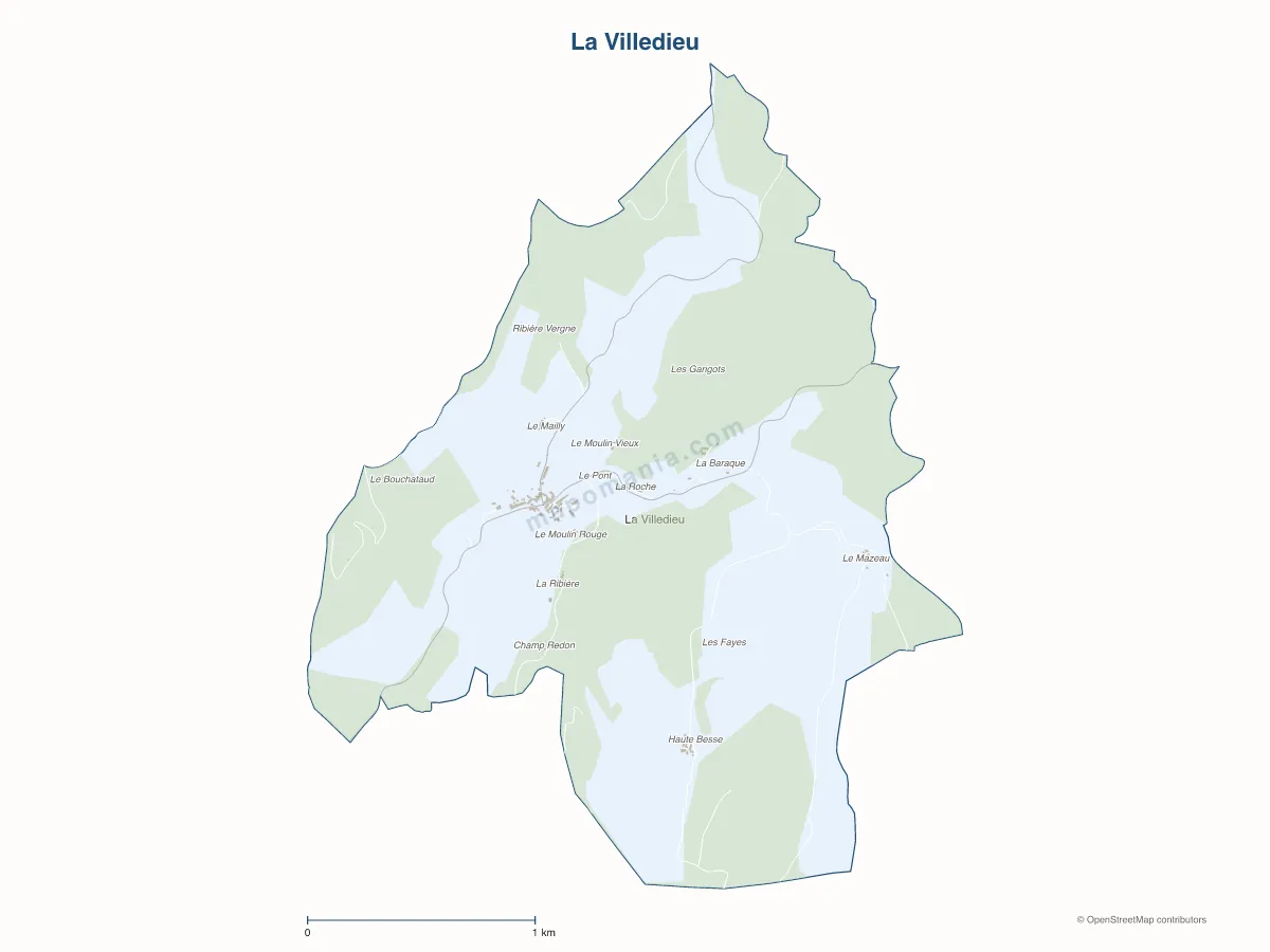 Carte de La Villedieu à personnaliser