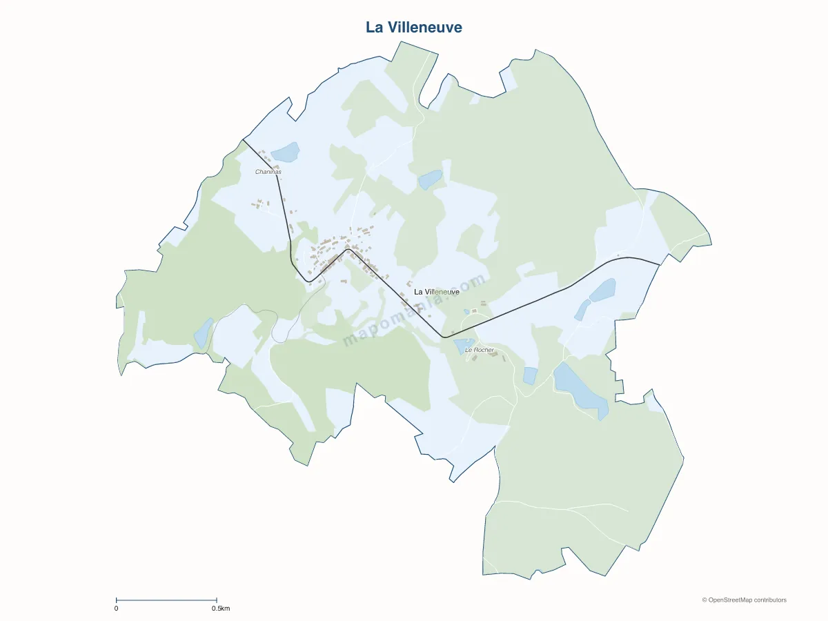Carte de La Villeneuve à personnaliser
