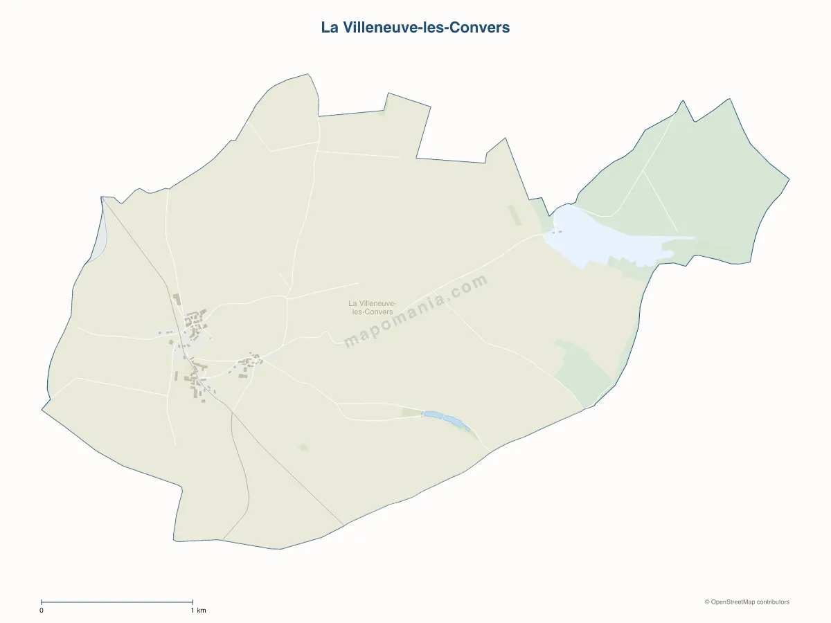 Carte de La Villeneuve-les-Convers à personnaliser