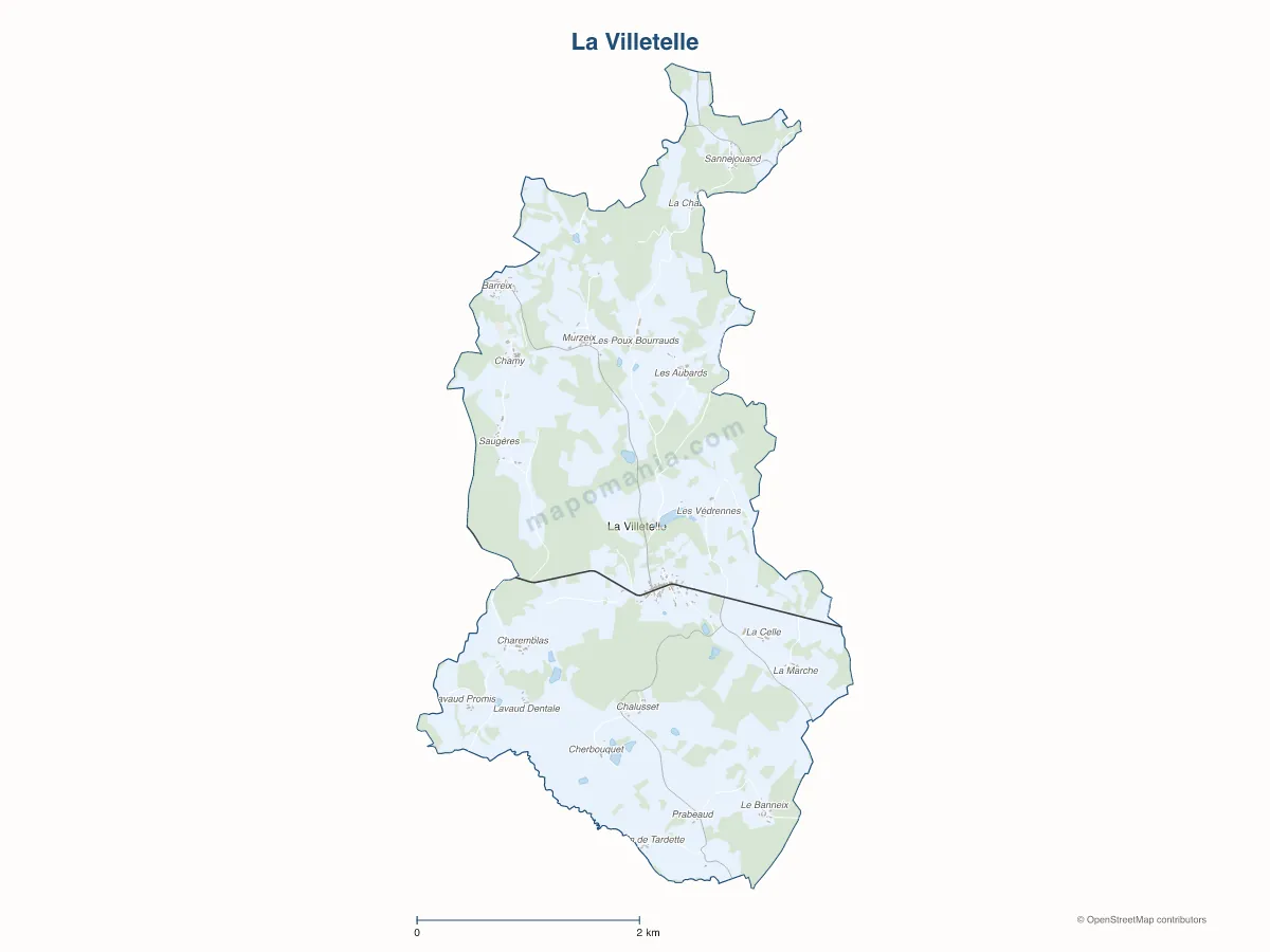 Carte de La Villetelle à personnaliser