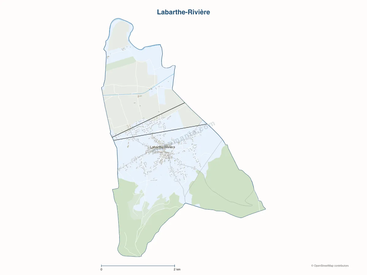Carte de Labarthe-Rivière à personnaliser