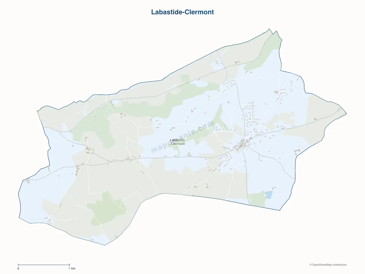 Carte de Labastide-Clermont à personnaliser