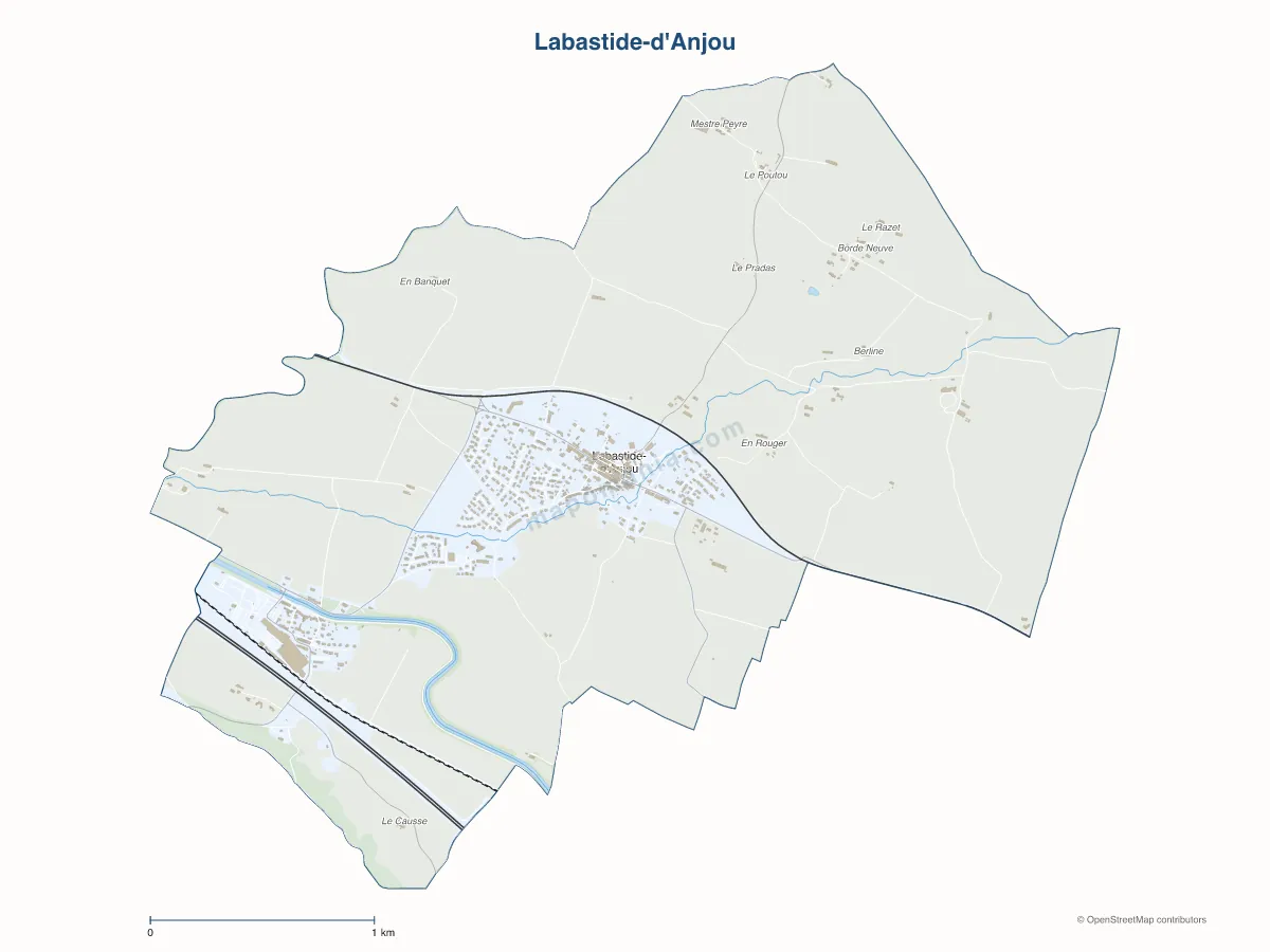 Carte de Labastide-d'Anjou à personnaliser