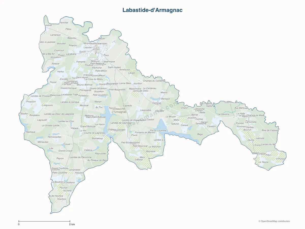 Carte de Labastide-d'Armagnac à personnaliser