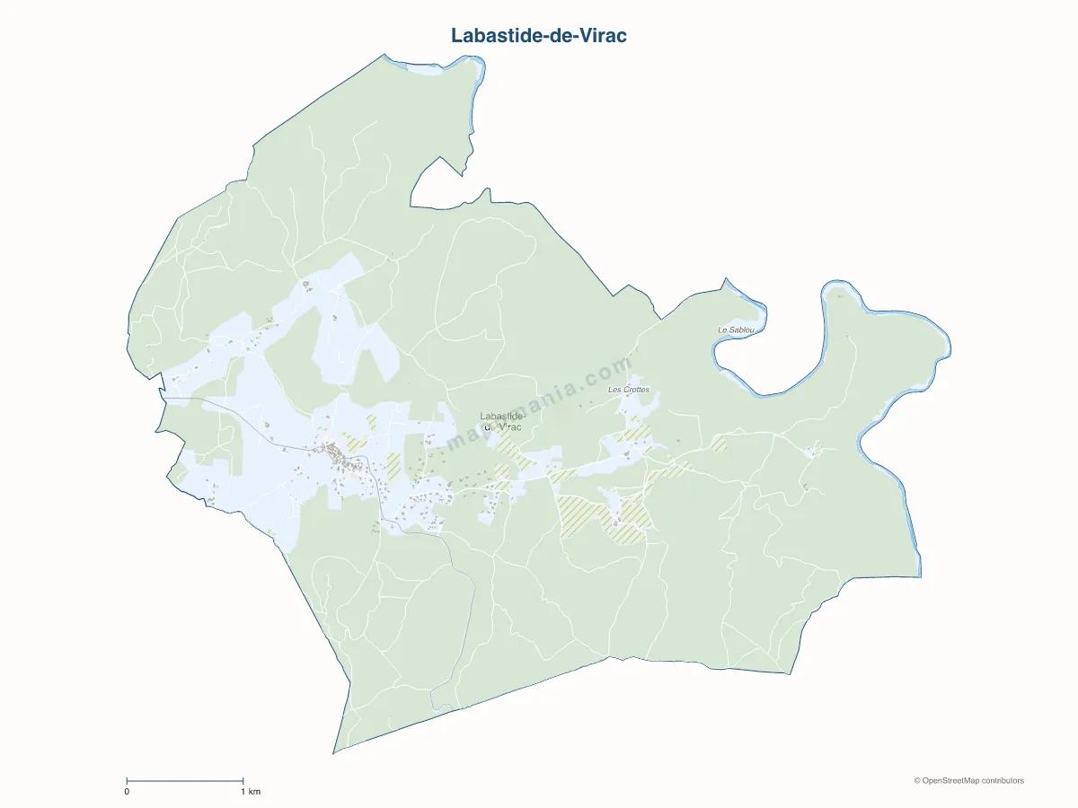 Carte de Labastide-de-Virac à personnaliser