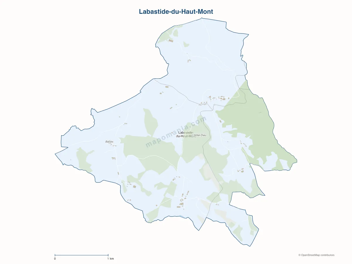 Carte de Labastide-du-Haut-Mont à personnaliser