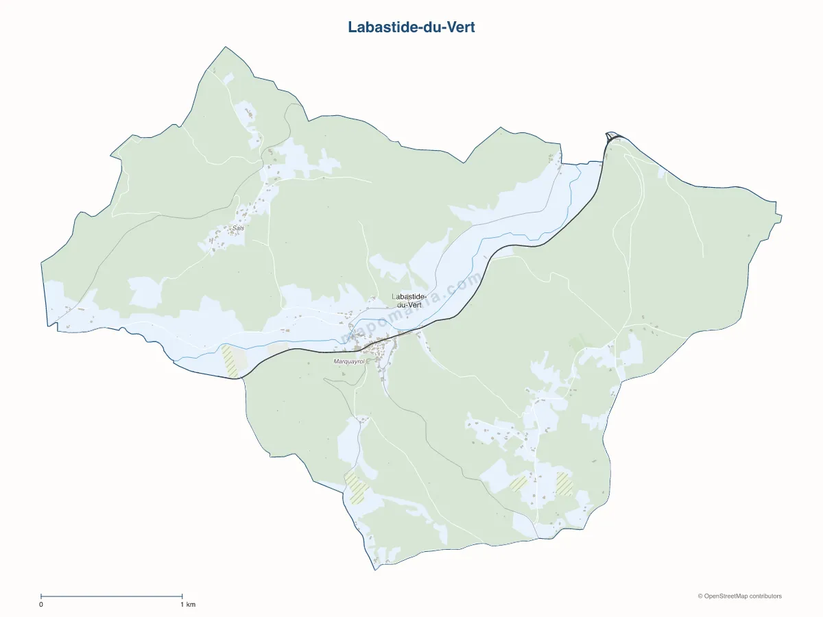 Carte de Labastide-du-Vert à personnaliser