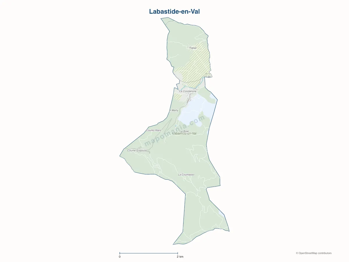 Carte de Labastide-en-Val à personnaliser
