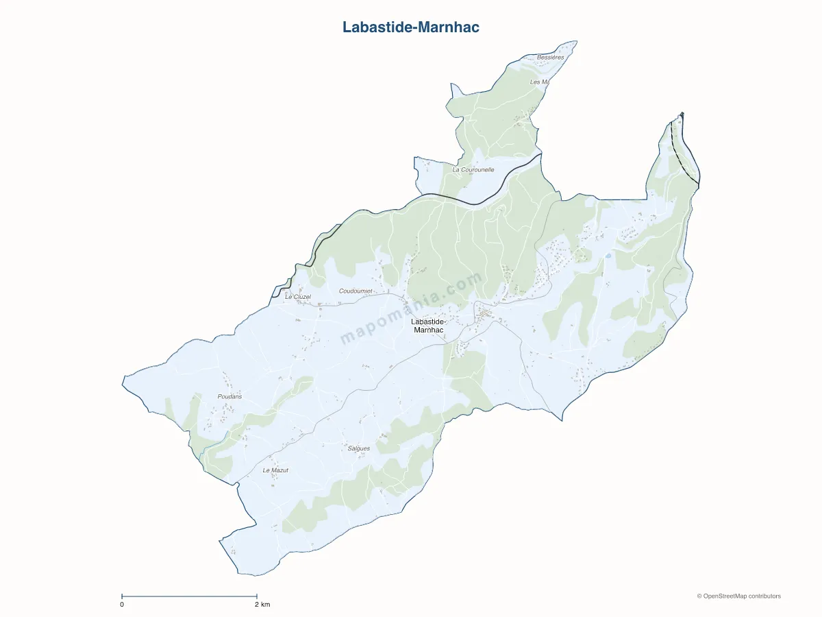 Carte de Labastide-Marnhac à personnaliser