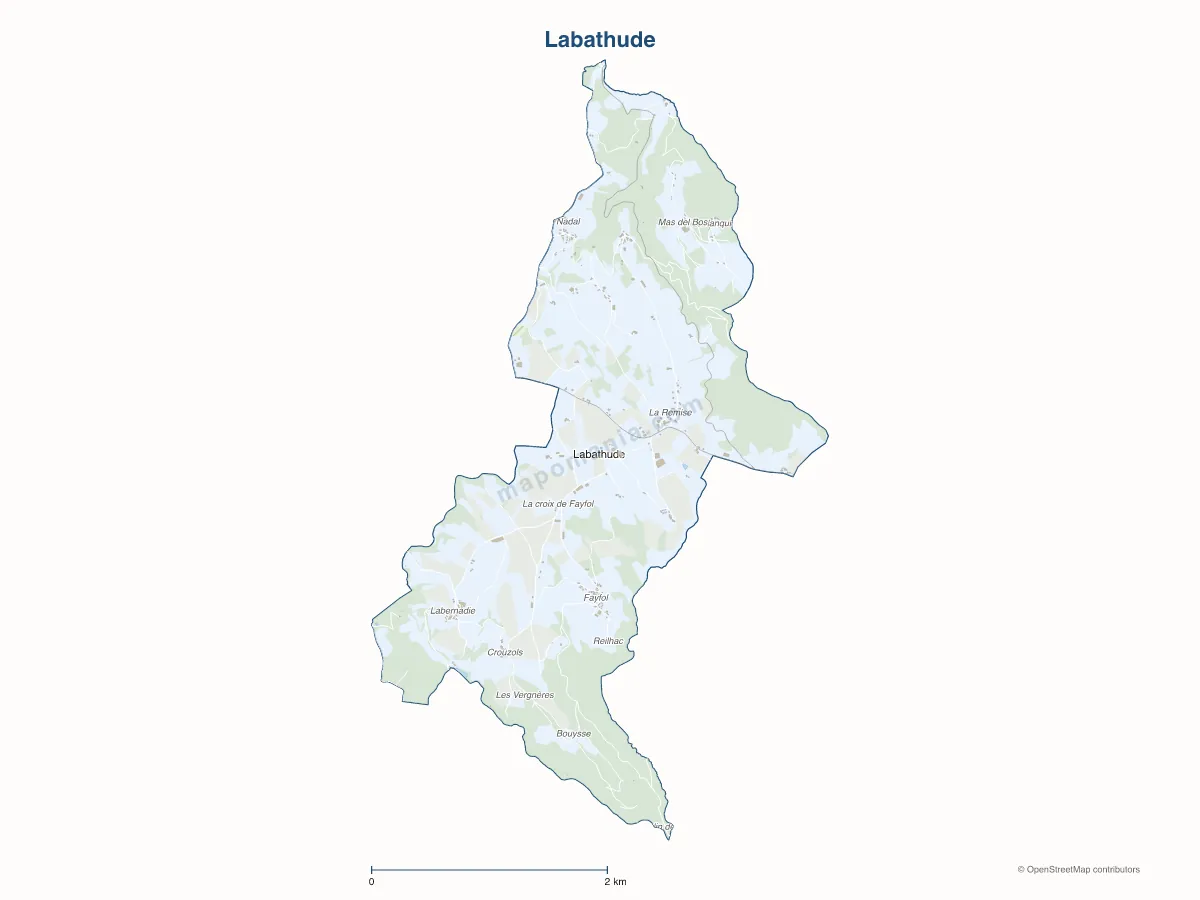 Carte de Labathude à personnaliser