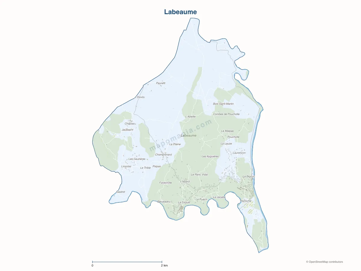 Carte de Labeaume à personnaliser