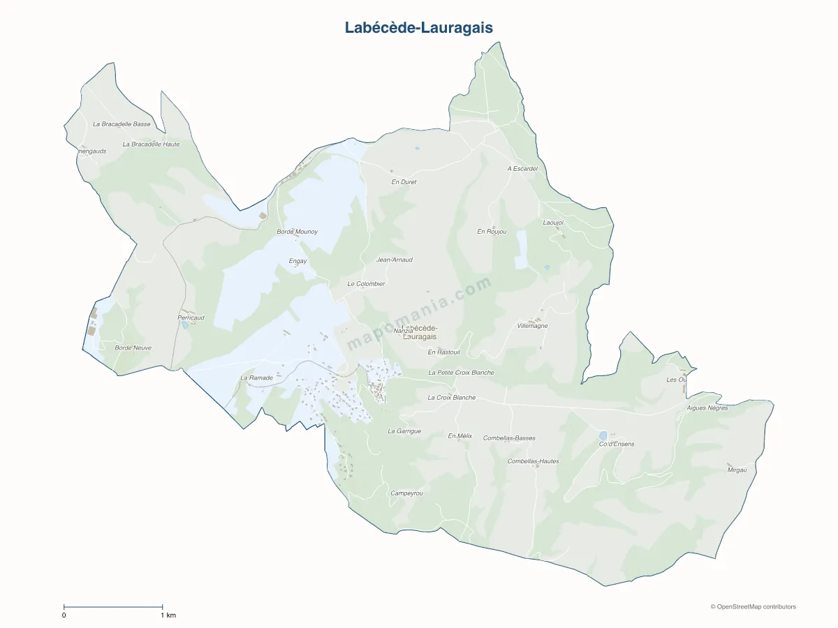 Carte de Labécède-Lauragais à personnaliser
