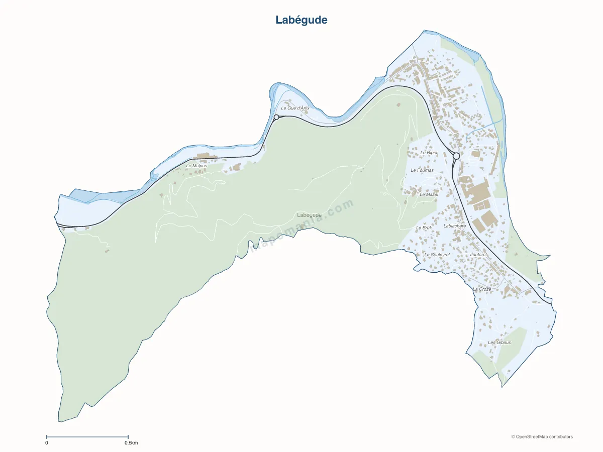 Carte de Labégude à personnaliser