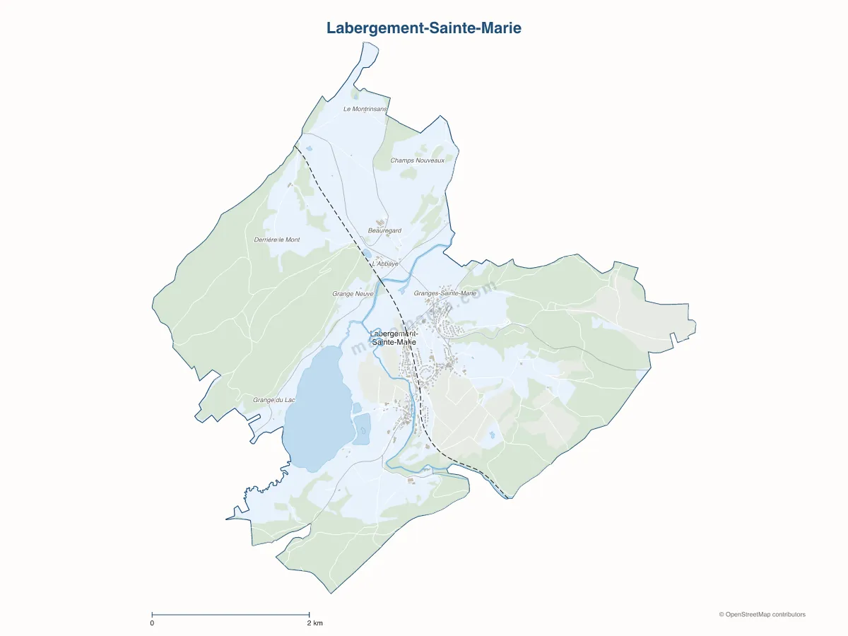 Carte de Labergement-Sainte-Marie à personnaliser