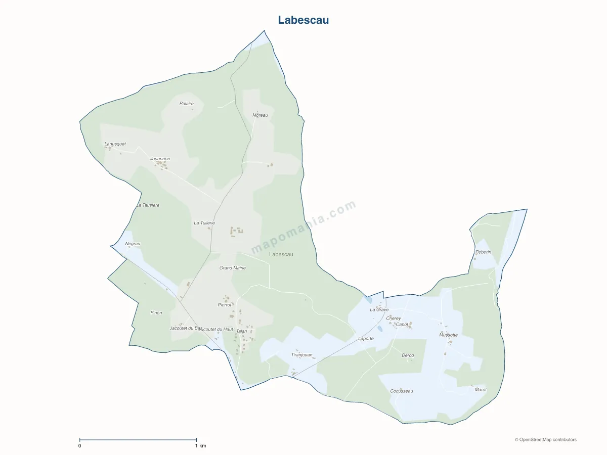Carte de Labescau à personnaliser