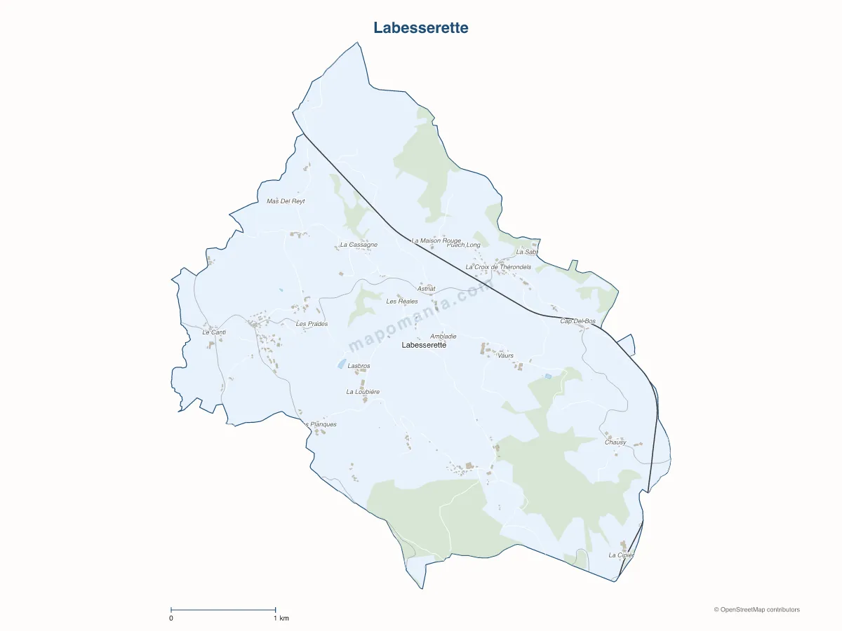 Carte de Labesserette à personnaliser