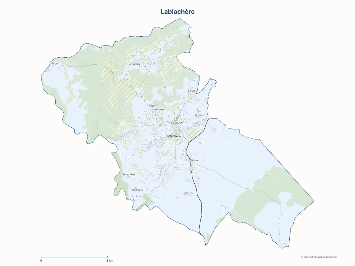 Carte de Lablachère à personnaliser
