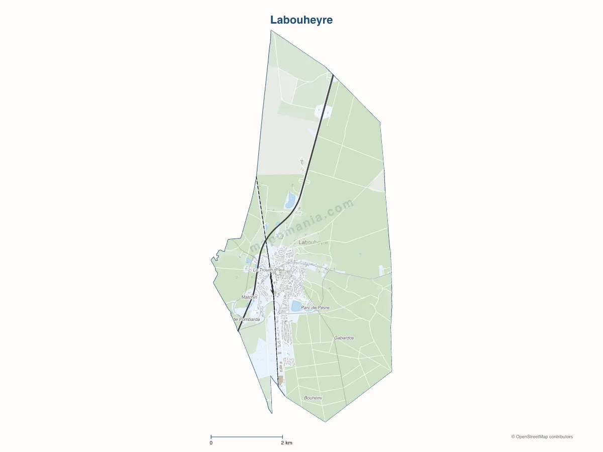 Carte de Labouheyre à personnaliser