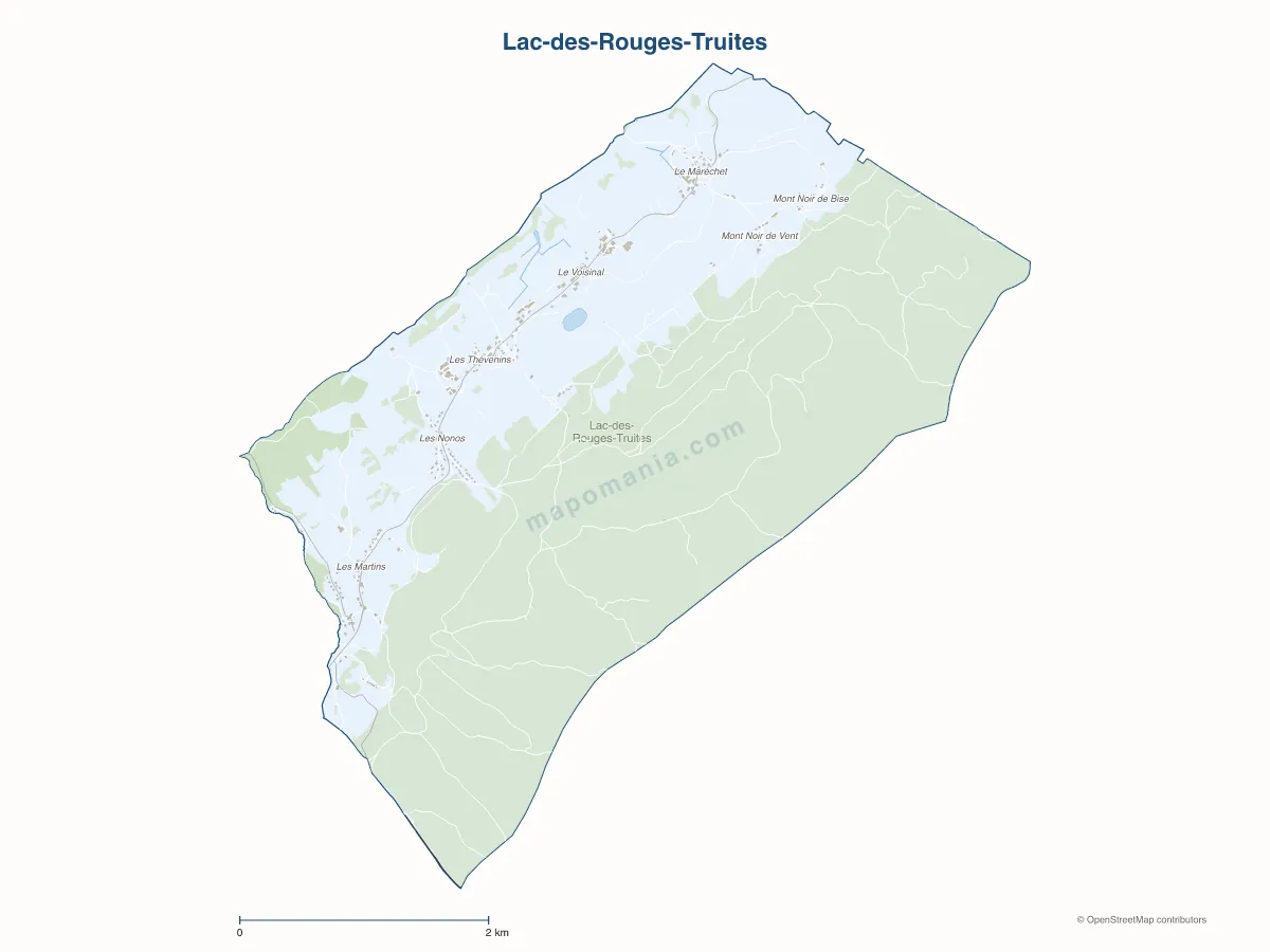 Carte de Lac-des-Rouges-Truites à personnaliser