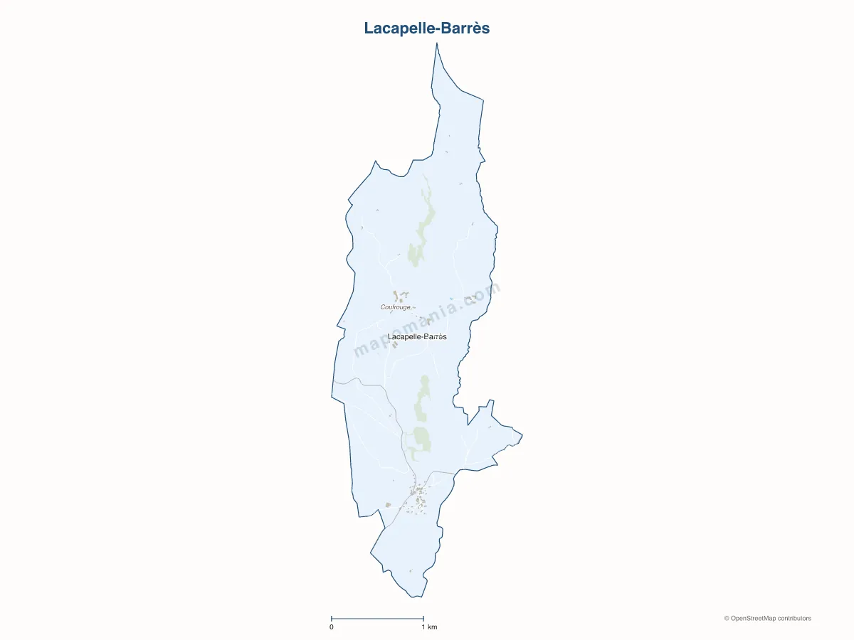 Carte de Lacapelle-Barrès à personnaliser