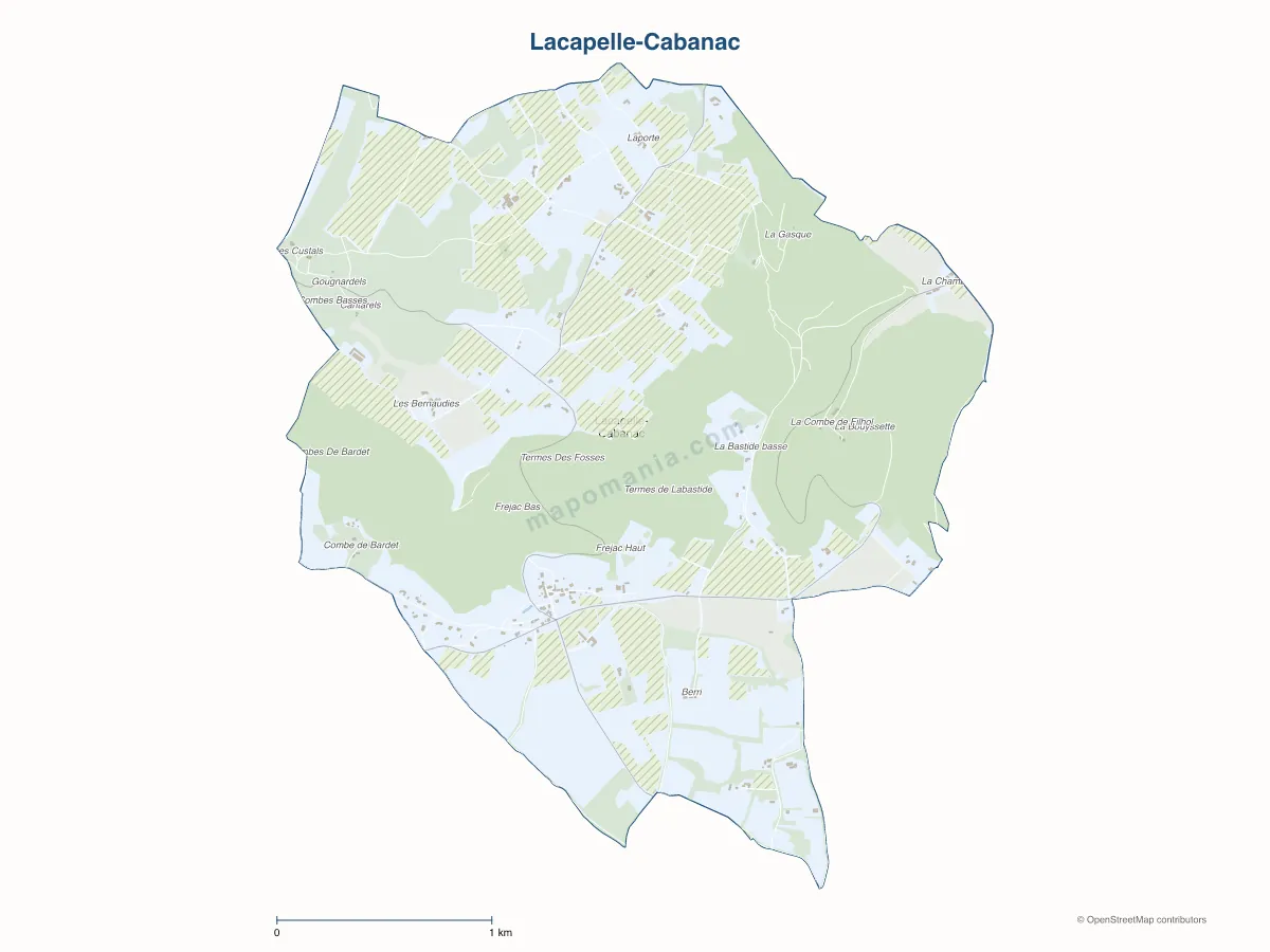 Carte de Lacapelle-Cabanac à personnaliser