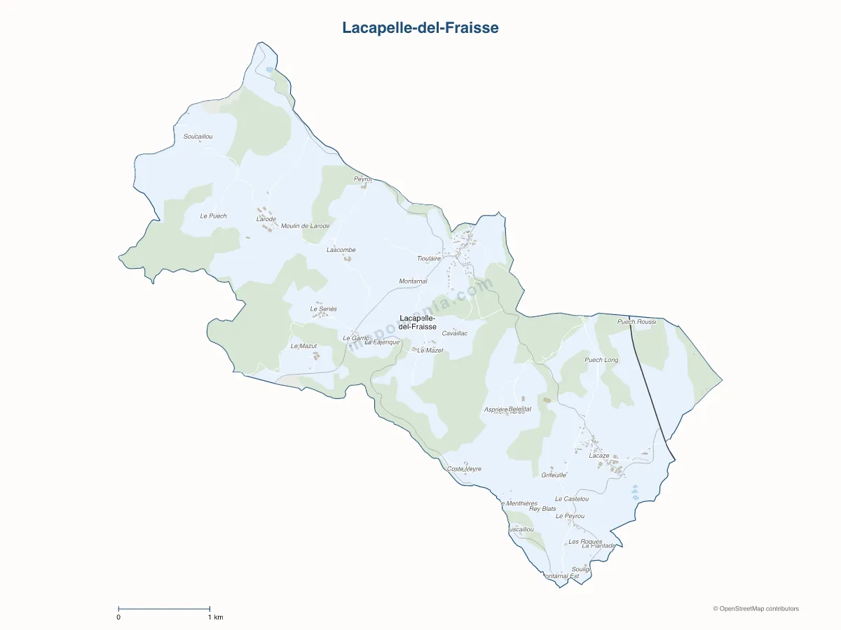 Carte de Lacapelle-del-Fraisse à personnaliser