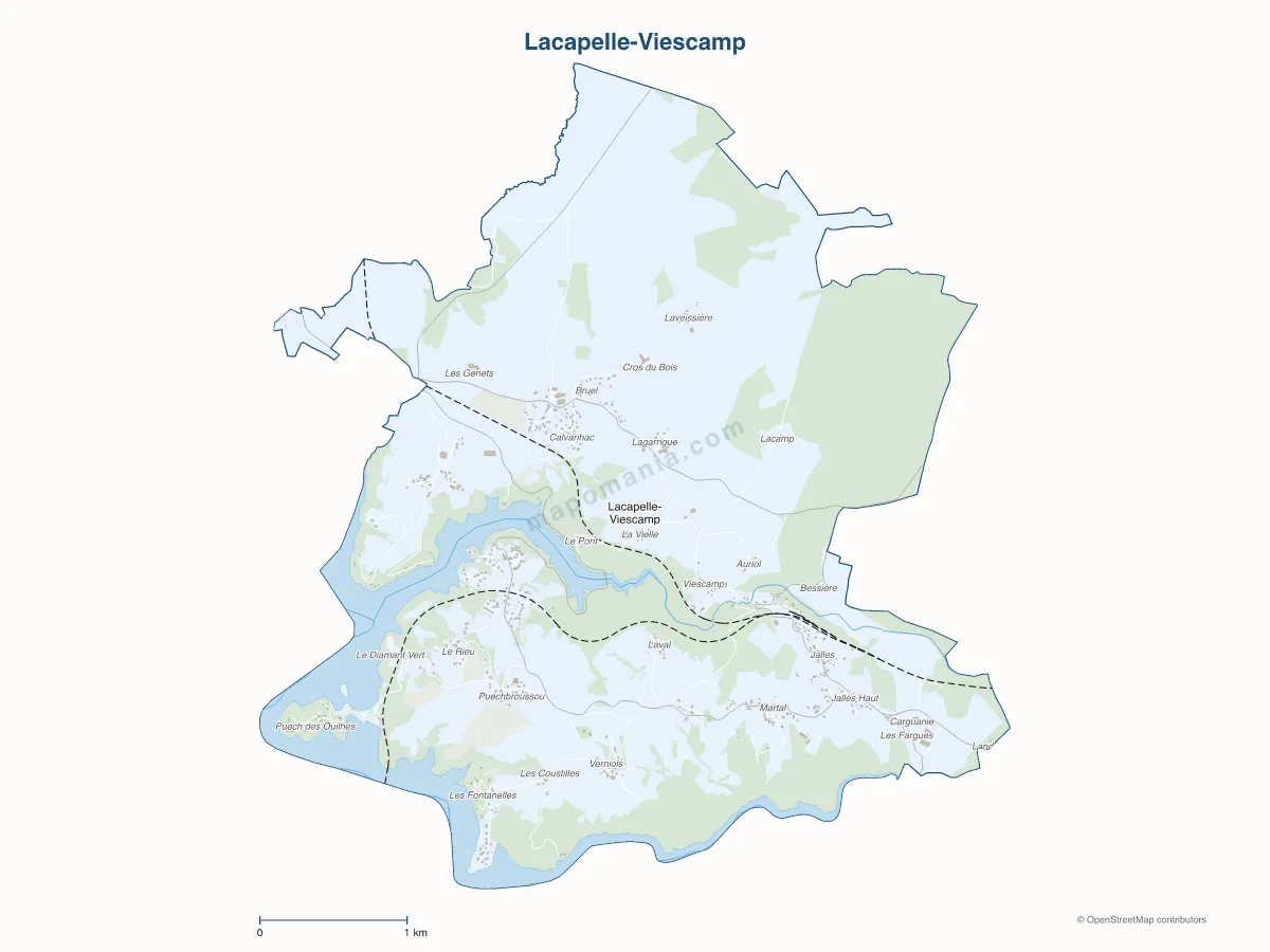 Carte de Lacapelle-Viescamp à personnaliser