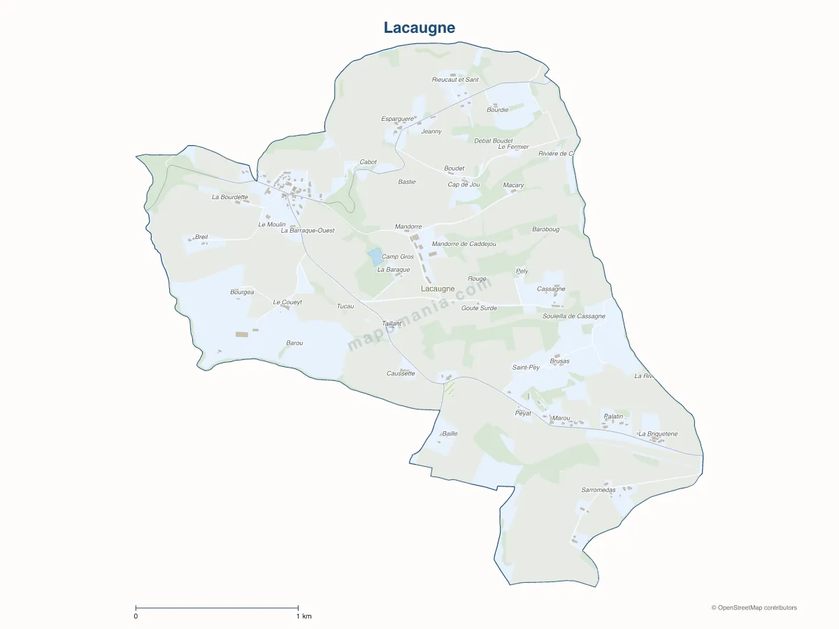 Carte de Lacaugne à personnaliser