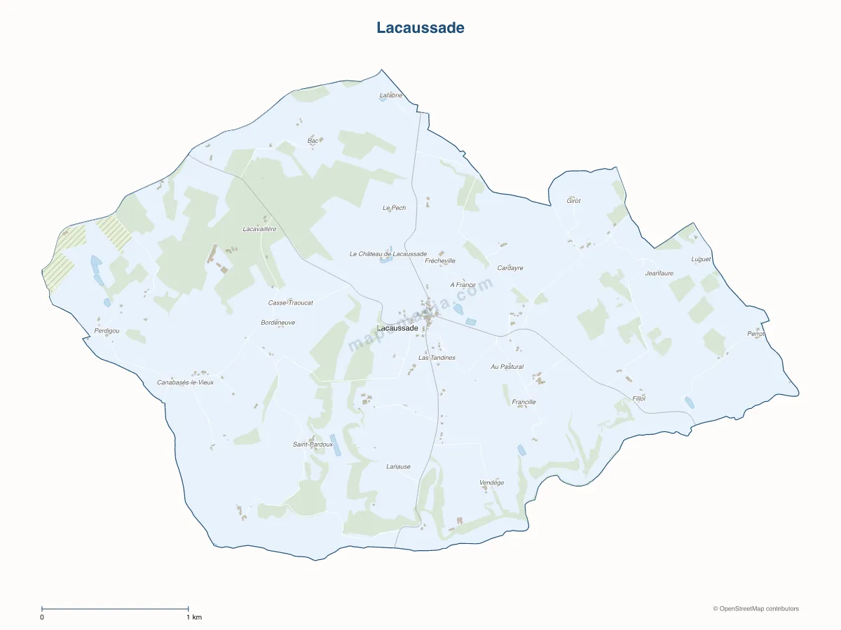 Carte de Lacaussade à personnaliser