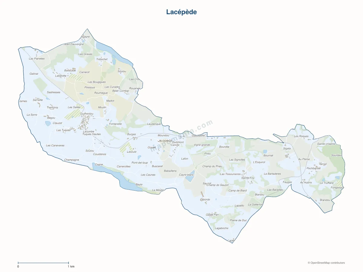 Carte de Lacépède à personnaliser