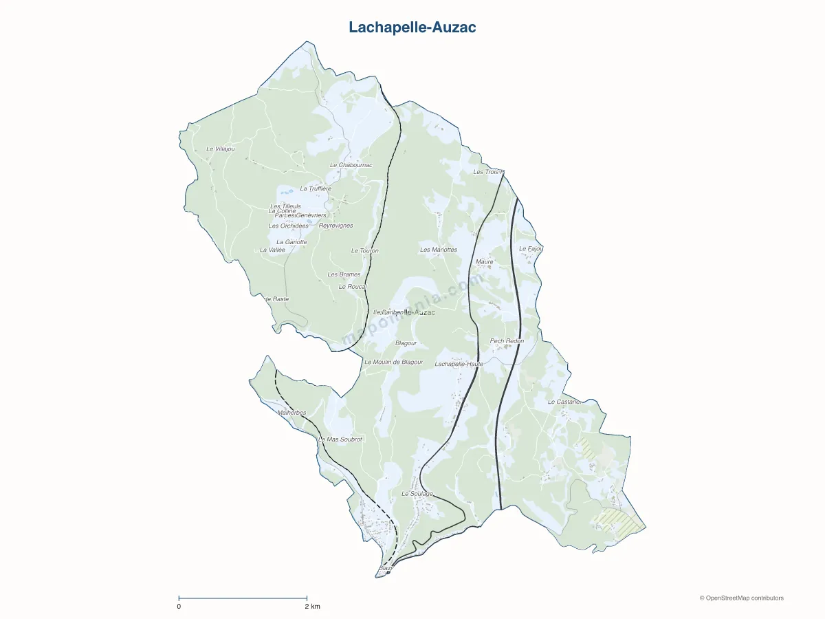 Carte de Lachapelle-Auzac à personnaliser