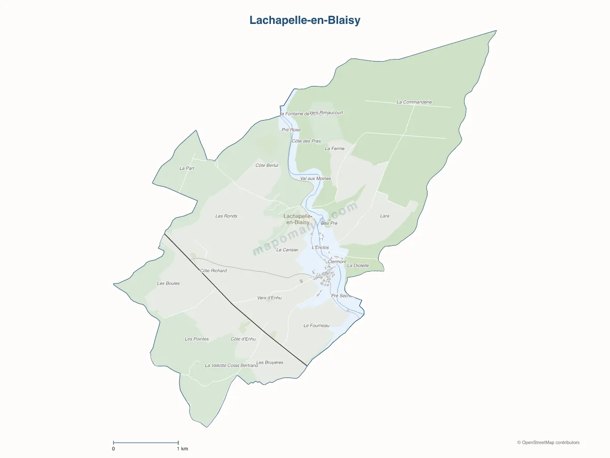 Carte de Lachapelle-en-Blaisy à personnaliser