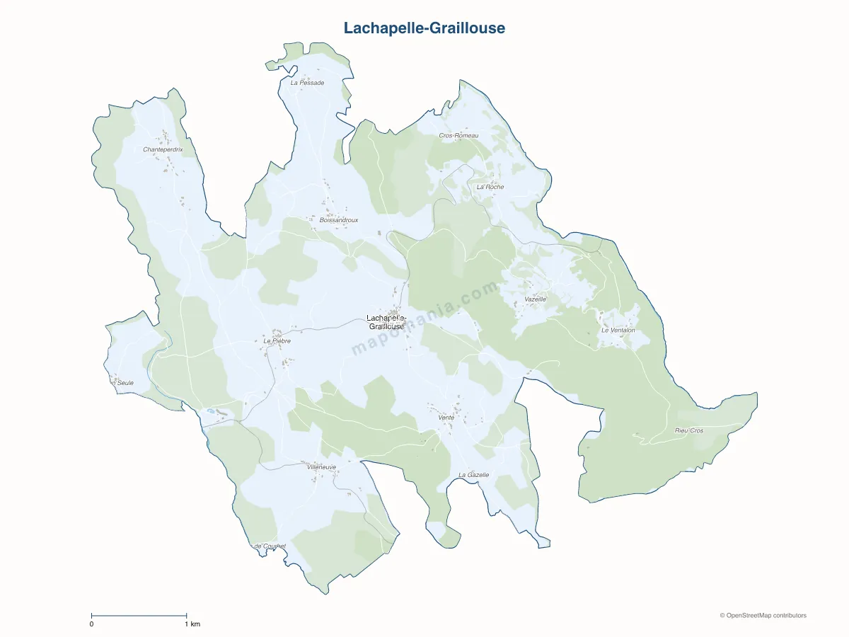 Carte de Lachapelle-Graillouse à personnaliser