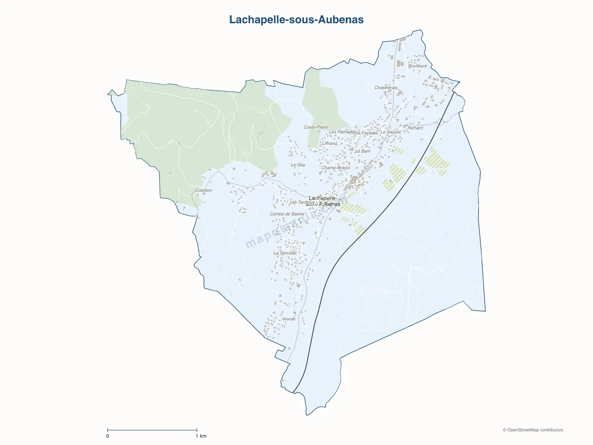 Carte de Lachapelle-sous-Aubenas à personnaliser
