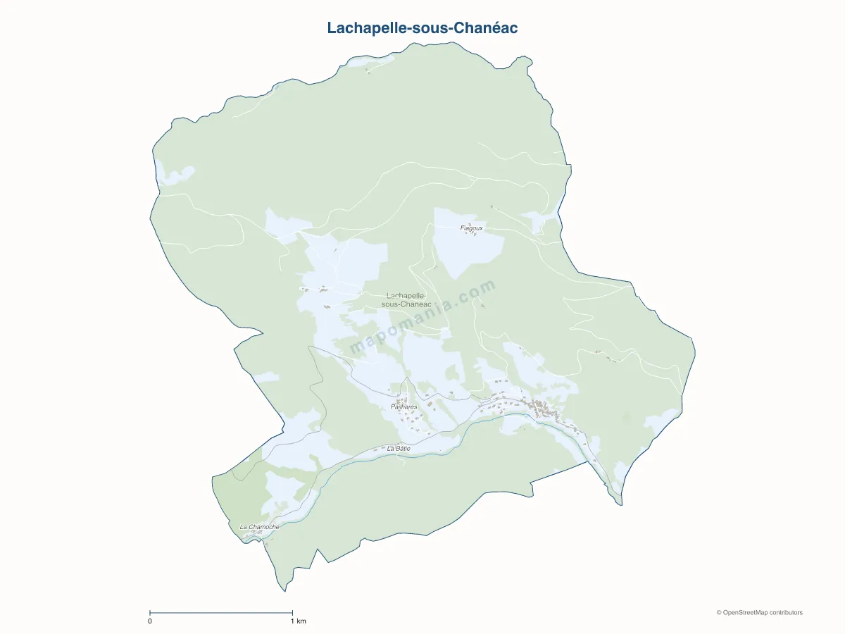 Carte de Lachapelle-sous-Chanéac à personnaliser