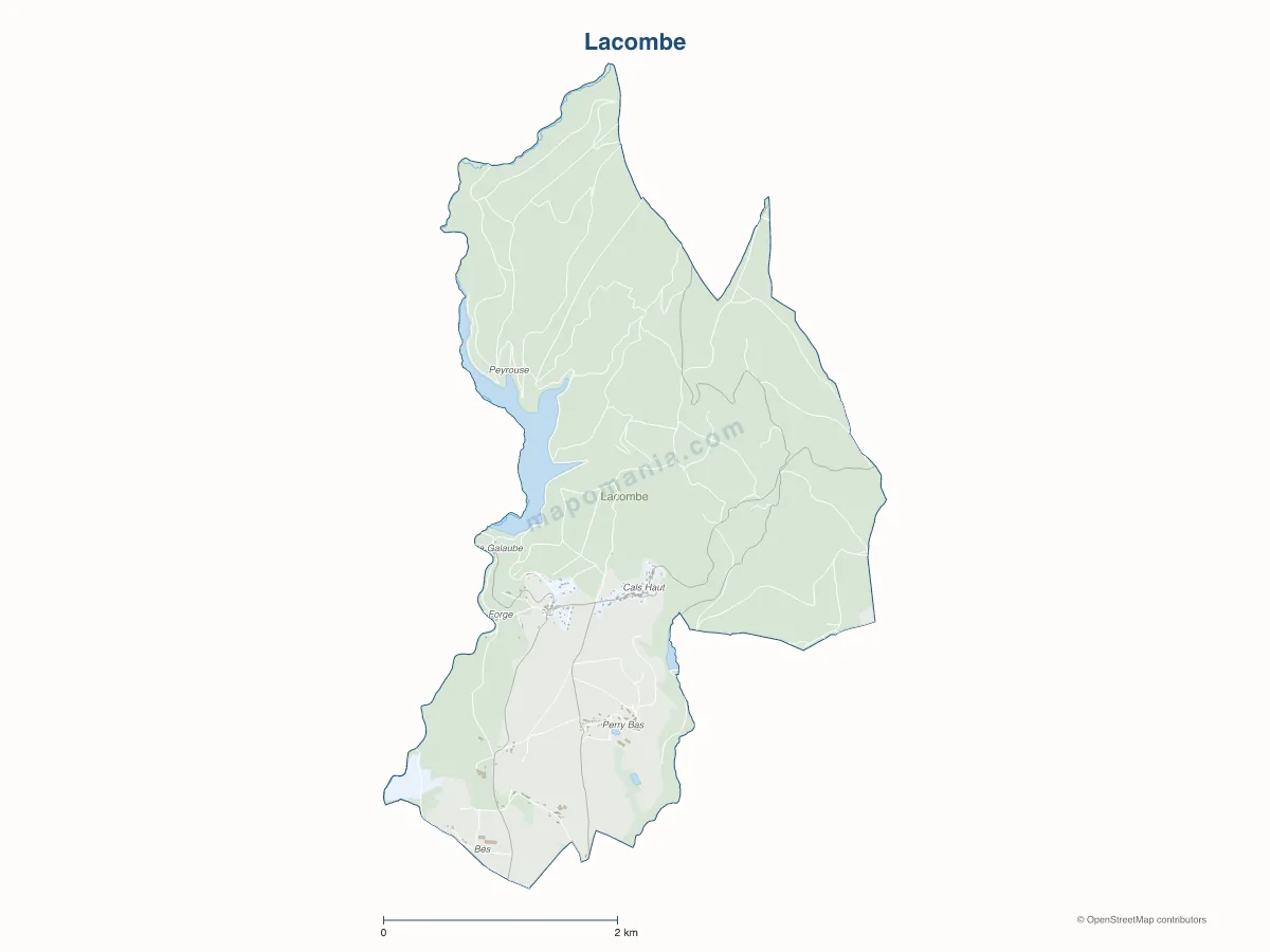 Carte de Lacombe à personnaliser