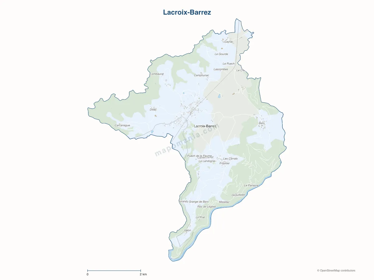 Carte de Lacroix-Barrez à personnaliser