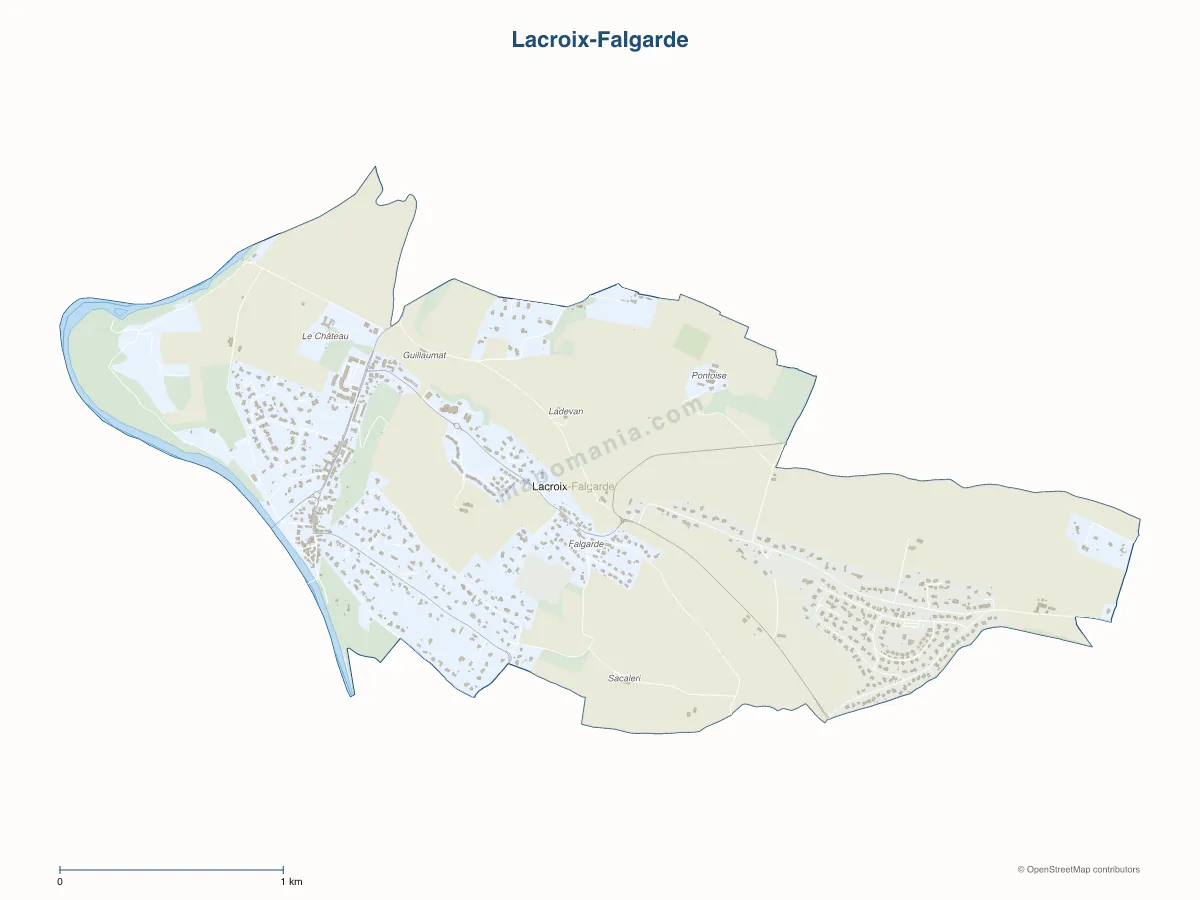 Carte de Lacroix-Falgarde à personnaliser