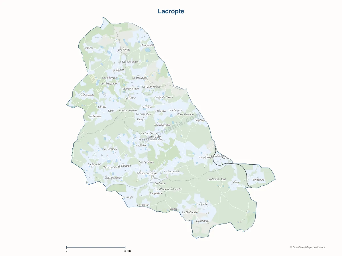 Carte de Lacropte à personnaliser