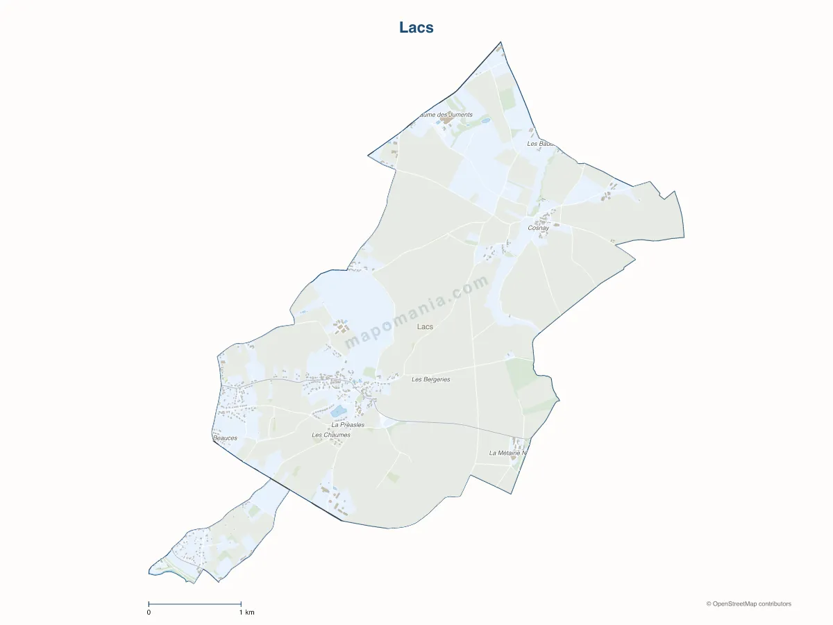 Carte de Lacs à personnaliser