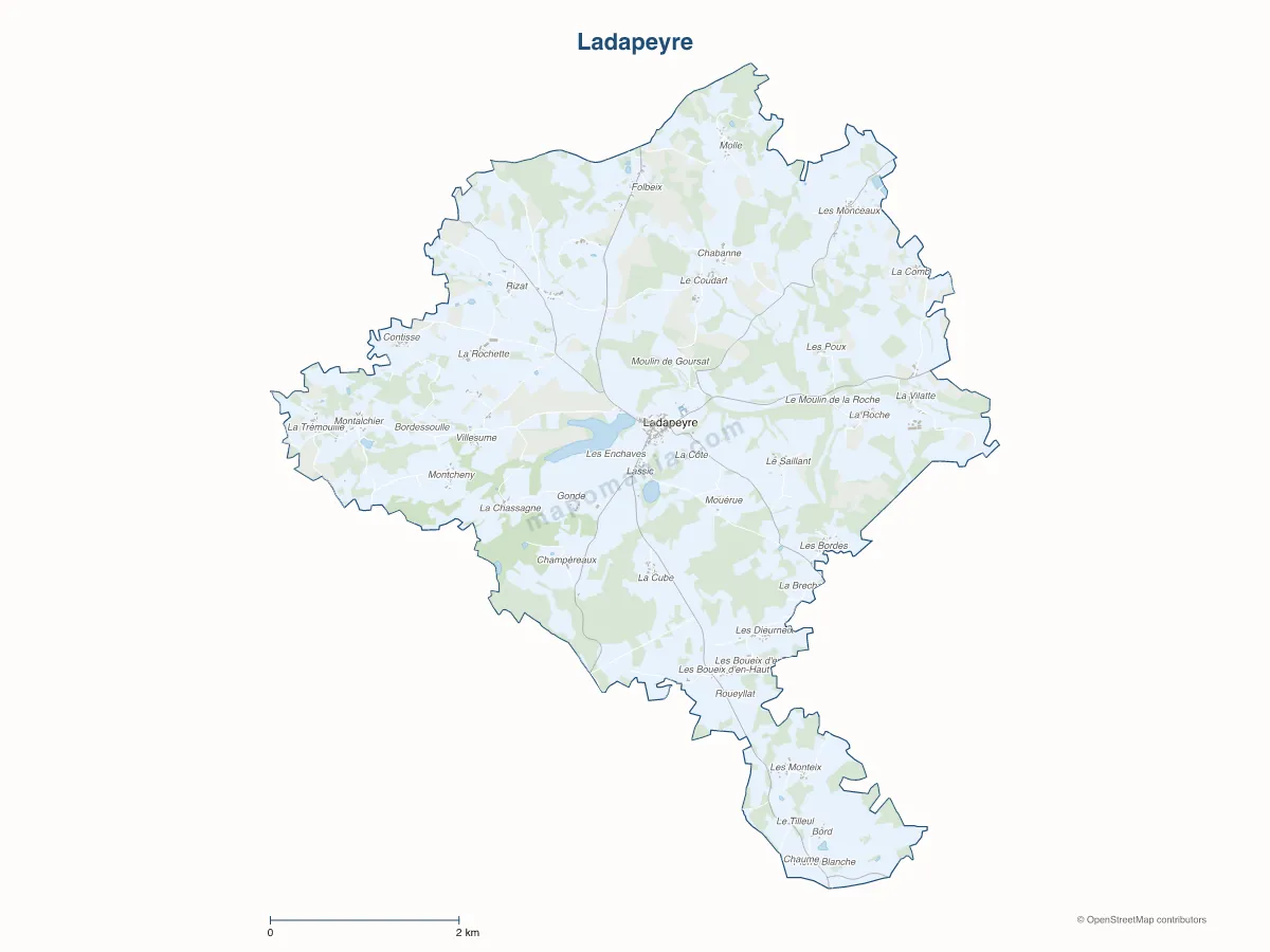 Carte de Ladapeyre à personnaliser