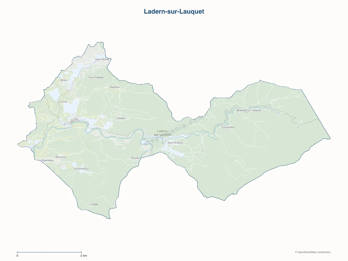 Carte de Ladern-sur-Lauquet à personnaliser