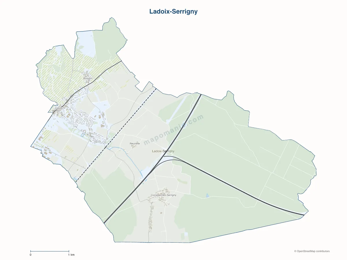 Carte de Ladoix-Serrigny à personnaliser