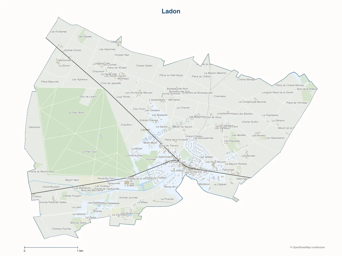 Carte de Ladon à personnaliser