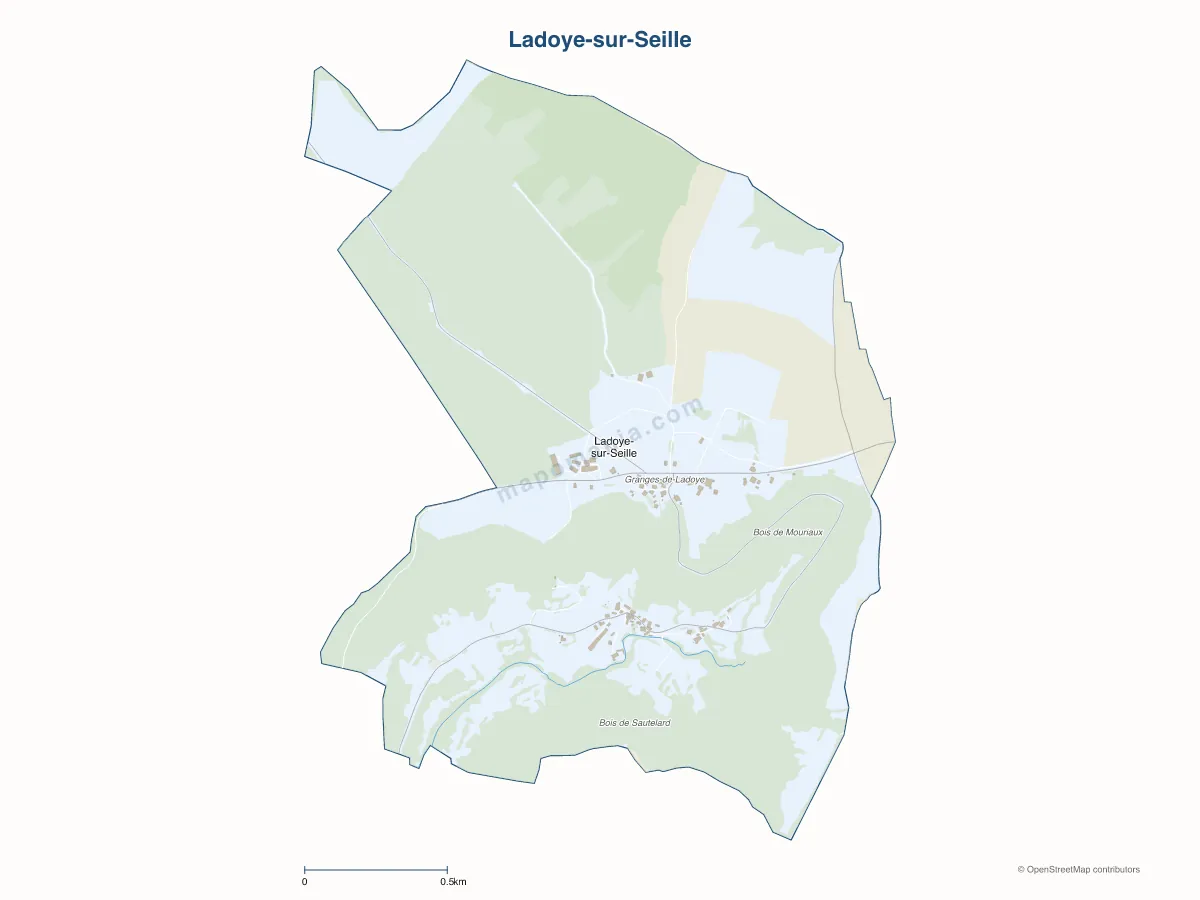 Carte de Ladoye-sur-Seille à personnaliser