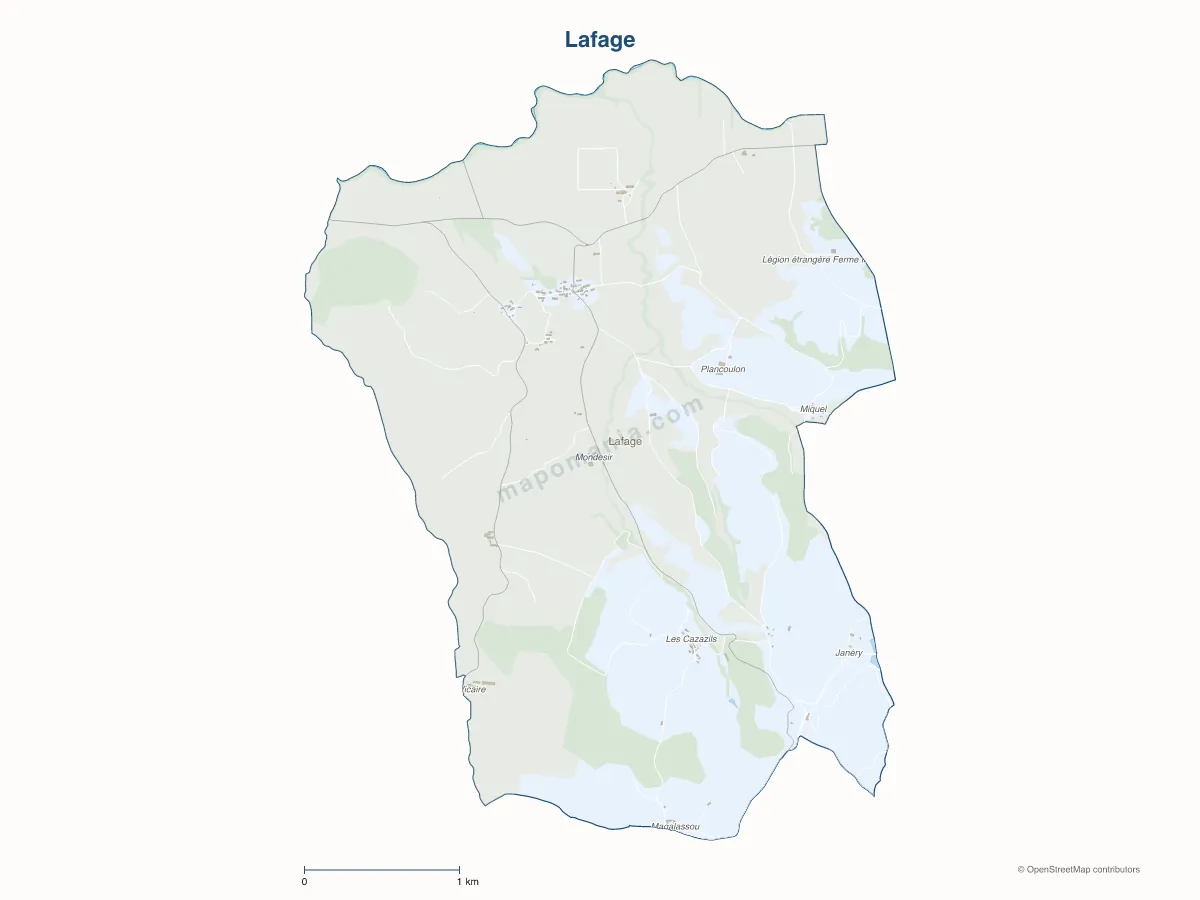 Carte de Lafage à personnaliser
